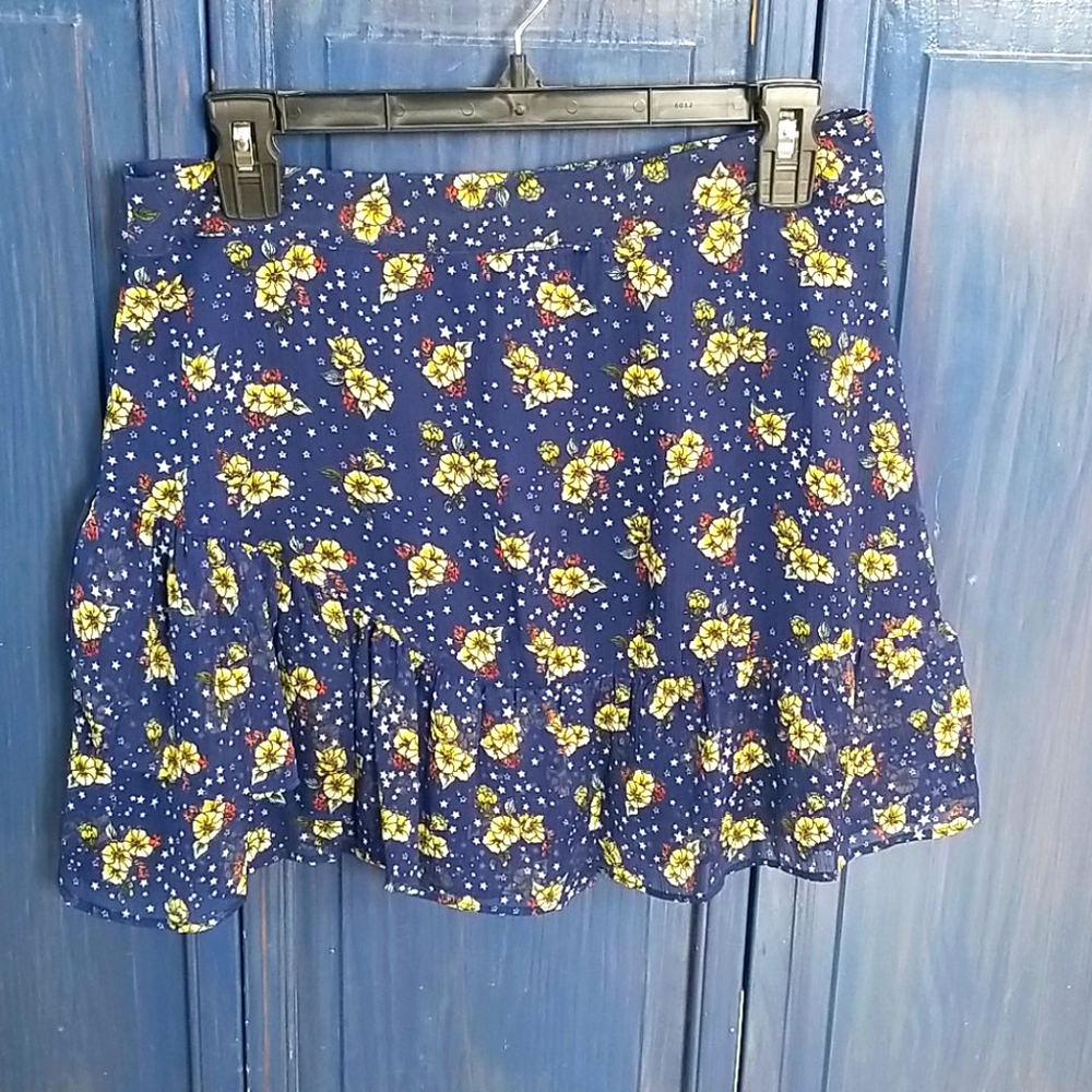 Blue Polyester Skirt